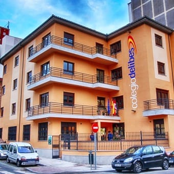 Facade of Colegio Delibes in Salamanca